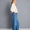 Ultimative Baumwoll-Denim-Jeans mit ausgestelltem Bein