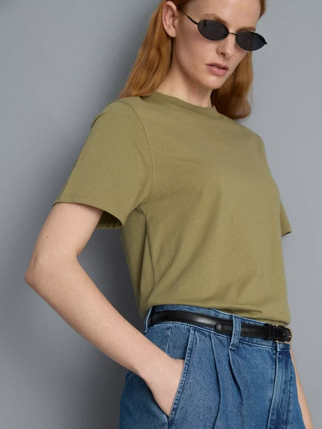 Ultimatives Baumwoll-T-Shirt mit Rundhalsausschnitt