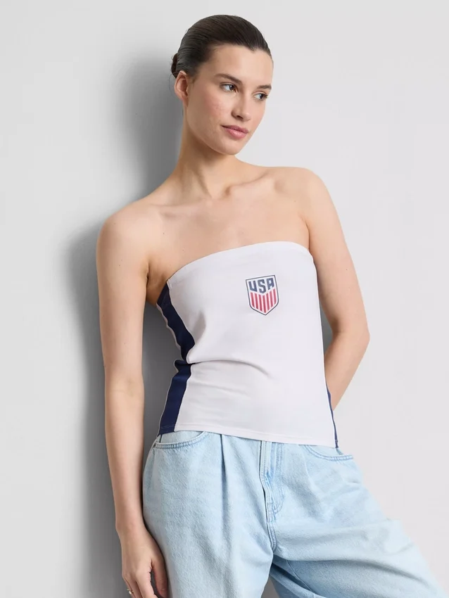 Usa Soccer Bandeau-Top mit hohem Baumwollanteil