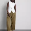 Utility-Hose mit weitem Bein und Nahtdetails