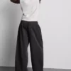 Utility-Hose mit weitem Bein und Nahtdetails