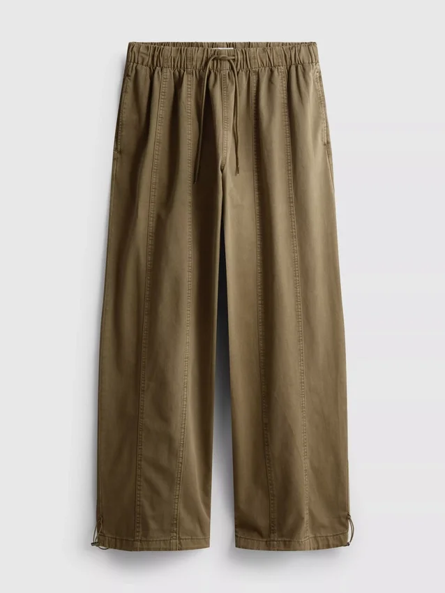 Utility-Hose mit weitem Bein und Nahtdetails