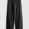 Utility-Hose mit weitem Bein und Nahtdetails