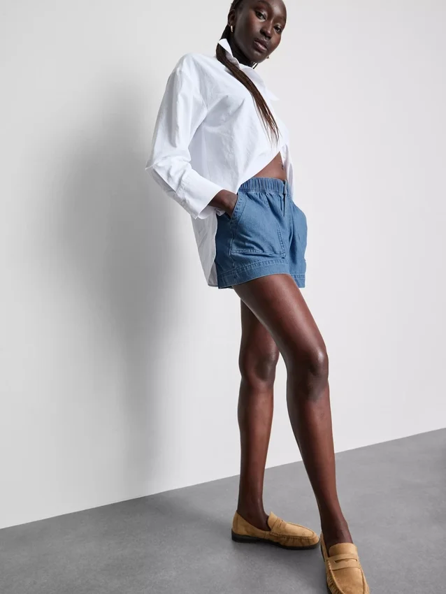 Utility-Shorts aus Baumwoll-Denim