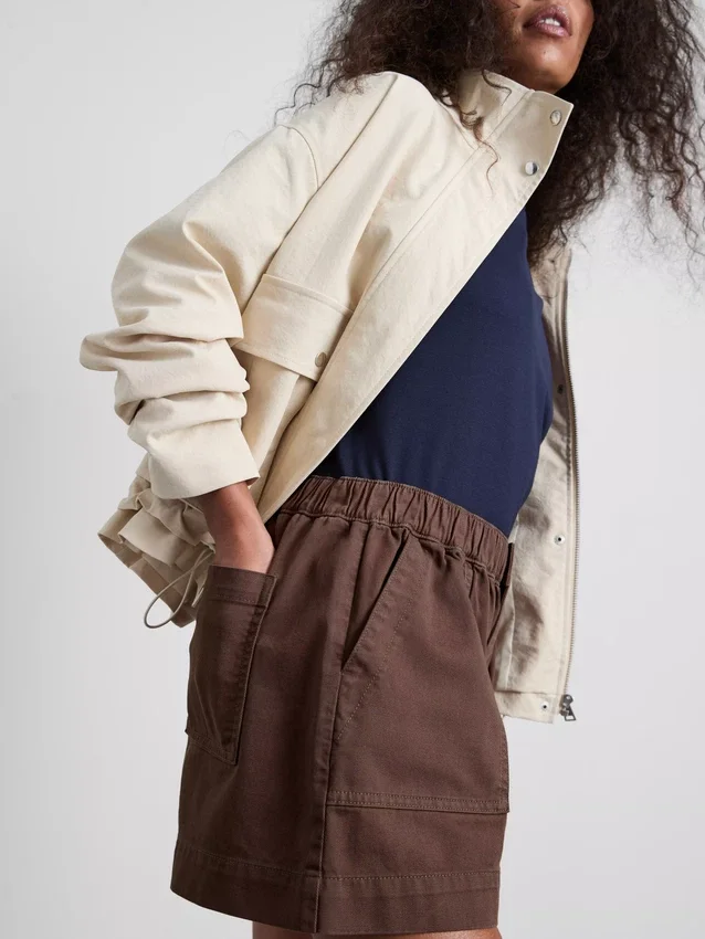 Utility-Shorts aus Baumwoll-Denim