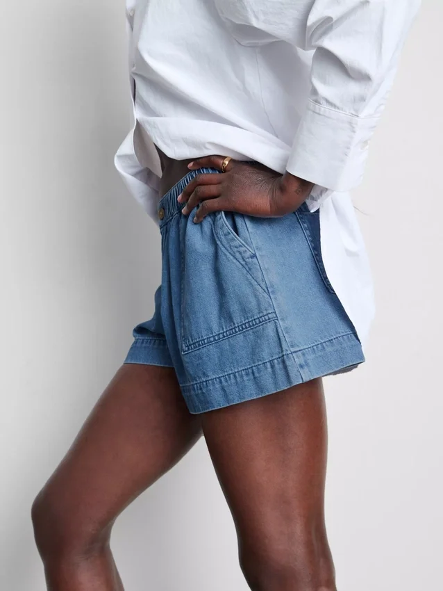 Utility-Shorts aus Baumwoll-Denim