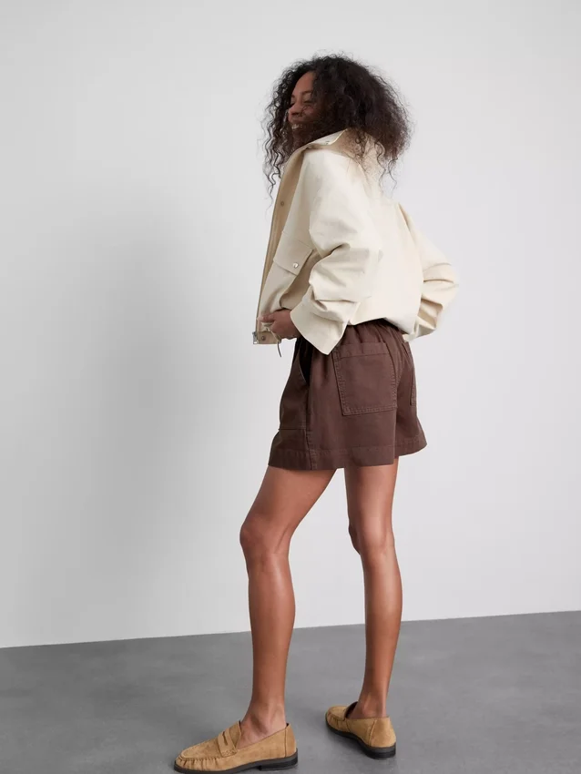 Utility-Shorts aus Baumwoll-Denim
