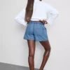 Utility-Shorts aus Baumwoll-Denim