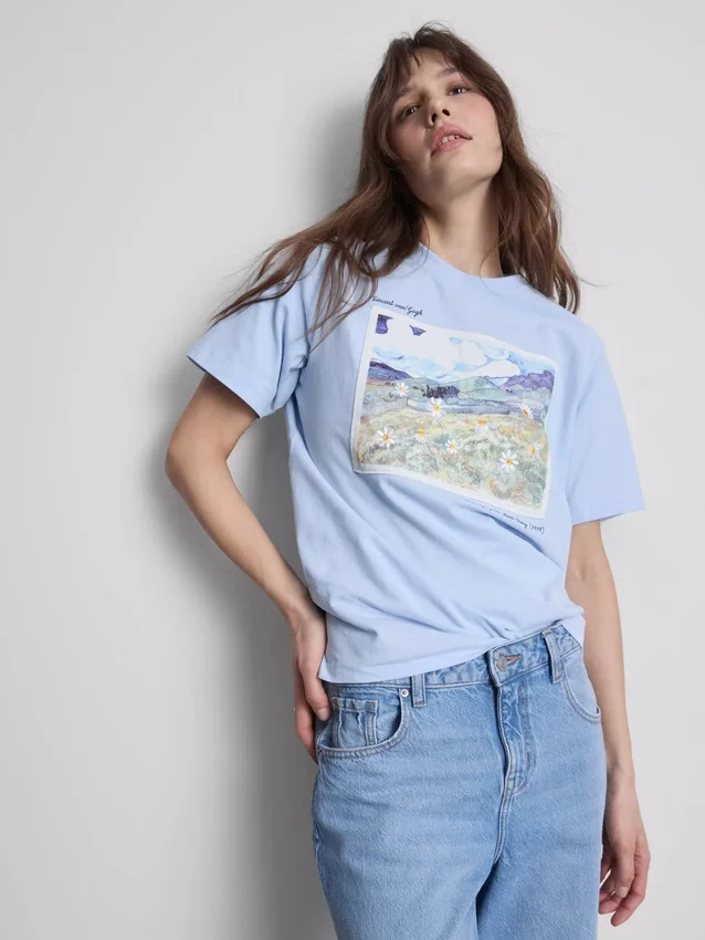 Vincent van Gogh Landschaftskunst Baumwoll-T-Shirt