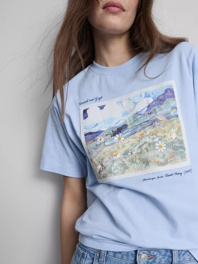 Vincent van Gogh Landschaftskunst Baumwoll-T-Shirt
