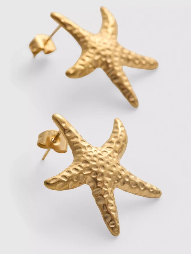 Wasserfeste Seestern-Ohrstecker