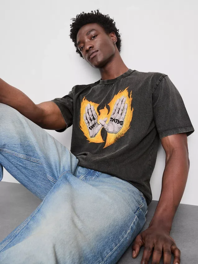 Wu-Tang-Clan-T-Shirt mit kurzen Ärmeln