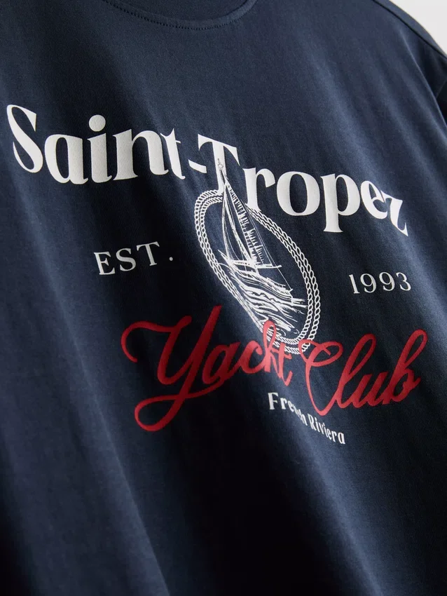 Yacht-Club-Hemd mit Grafikprint